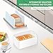 CAWIU Bread Slicer for Homemade with Box, Foldable Bread Cutter with Crumb Tray, Adjustable Width Bread Slicing Guide for Loafs, Sandwiches, Bagels, and Cakes