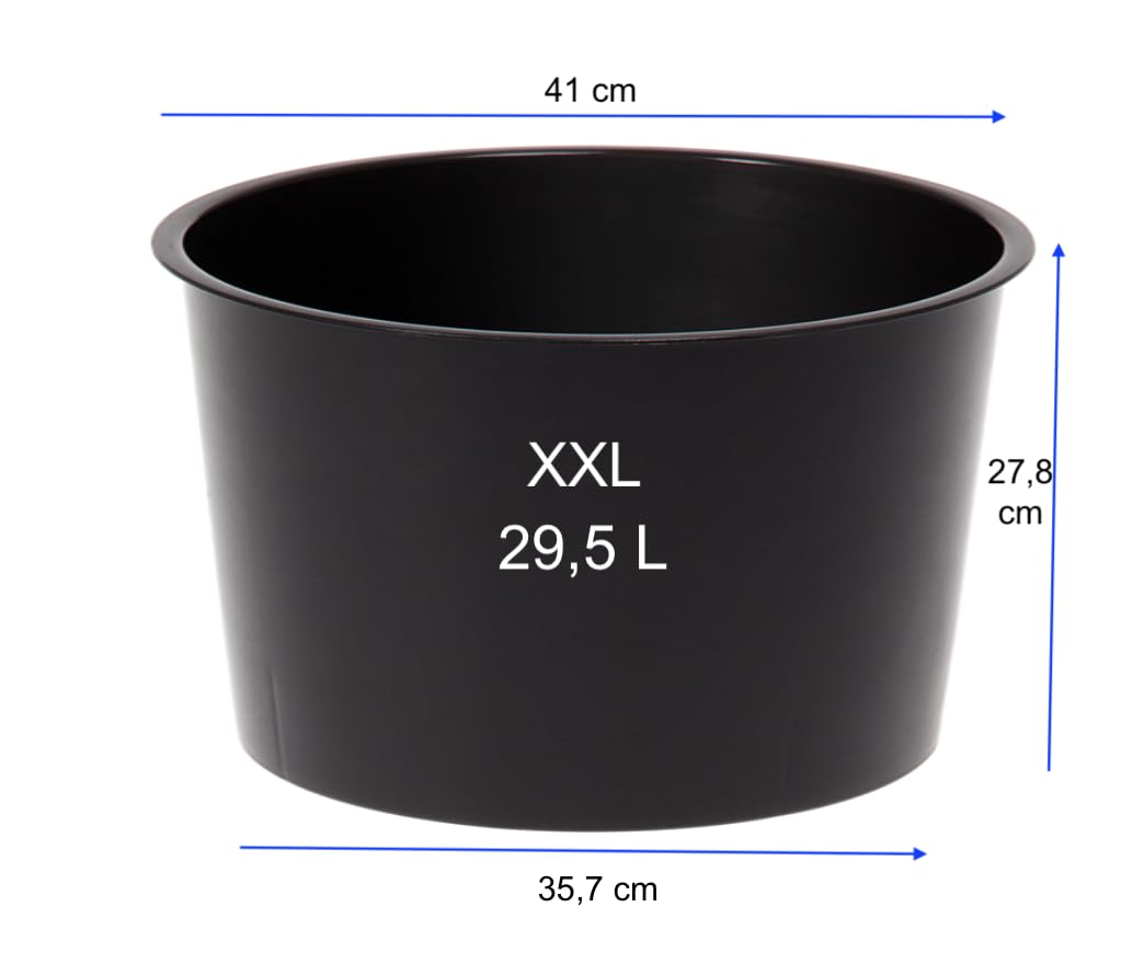 MELTOM Blumenkübel Rund Hochglanz Slim Blumentopf mit Herausnehmbaren Einsatz Größe XXL/DxH: 40 x 75 cm Weiß Innen- und Außenbereich
