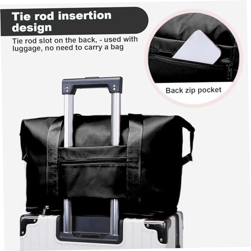 Travel Tote Bags for Women Hand Luggage Bag Foldable Duffle Bag Waterproof Weekender Bag Wet Dry Seperated Pocket Gym Bag Large Capacity Overnight Bag for Travel Work Black2