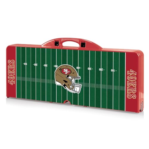 Image of Picnic TIME NFL Football Field Folding Picnic Table, Camping Table, Outdoor Table with Umbrella Hole