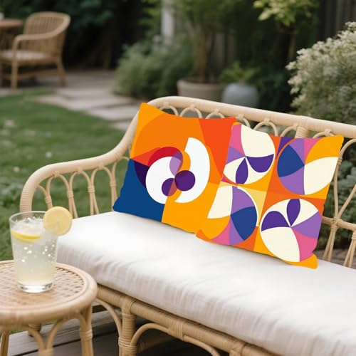 Coussins canapé extérieur imperméable orange 45x45 contre les taches - 5