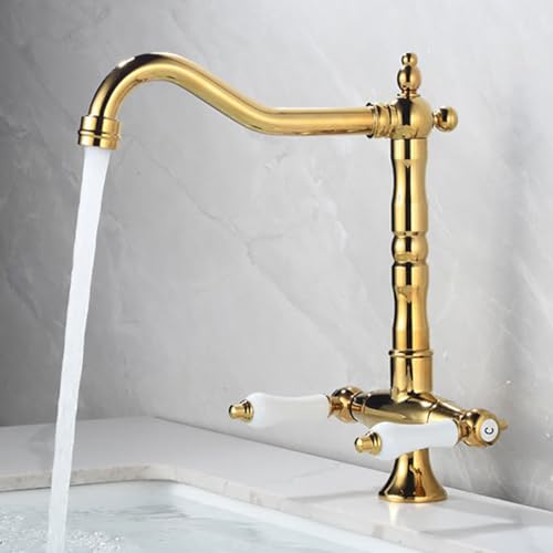 Mitigeur de lavabo Vintage pivotant à 360 noir pour salle de bain
