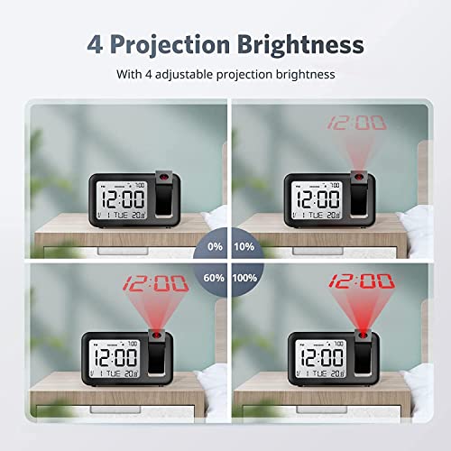 Sveglia a proiezione, 4 luminosità di proiezione