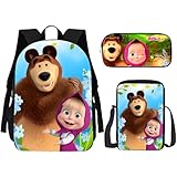 Kit Mochila Com Lancheira E Estojo Escolar Infantil Volta as Aulas Marcsha Desenhos E Séries