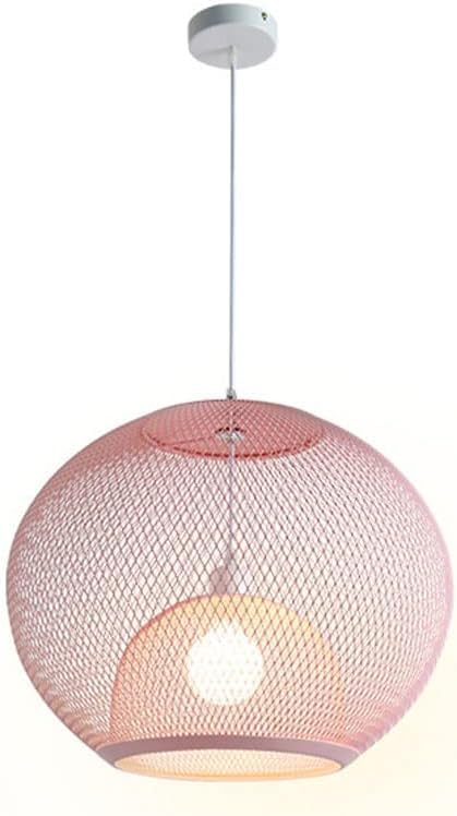 Suspension métal double couche rose luminaire plafond vintage restaurant