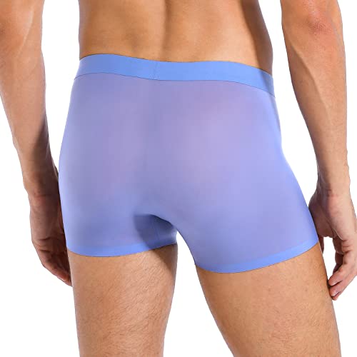 Mens Ice Silk Underwear 4-Pack Boxer Briefs Cotton Modal Comfortable Soft Trunks Underwear With Gift Box4