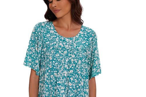 Image of COSUNIONY House Dresses for Women Cotton Short Sleeve House Coat Buttons Down Dusters Robe with Pockets S-XXL