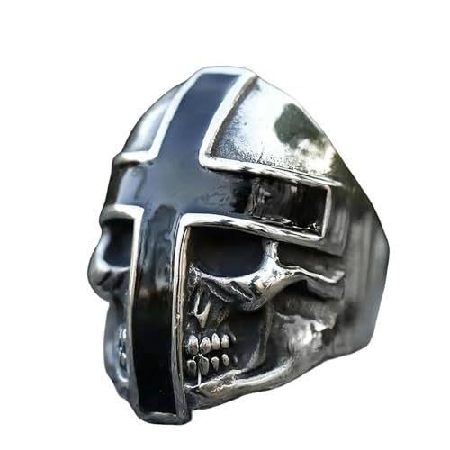 New Men's Ring Punk Cross Skull Ring For Men Fashion With Hip Hop Halloween Jewelry Vintage