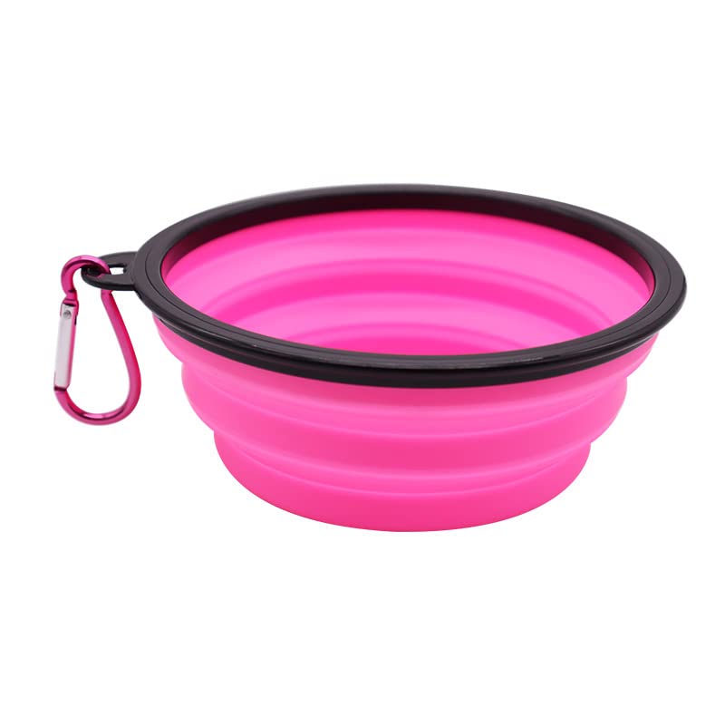 Collapsible Dog Bowls for Travel,Dog Portable Water Bowl for Dogs Cats Pet Foldable Feeding Watering Dish for Traveling Camping Walking (Pink,350ml)