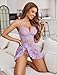 Avidlove Womens Lingerie Lace Babydoll Lingerie Chemise Sexy Nightwear V Neck Sleepwear Lilac L