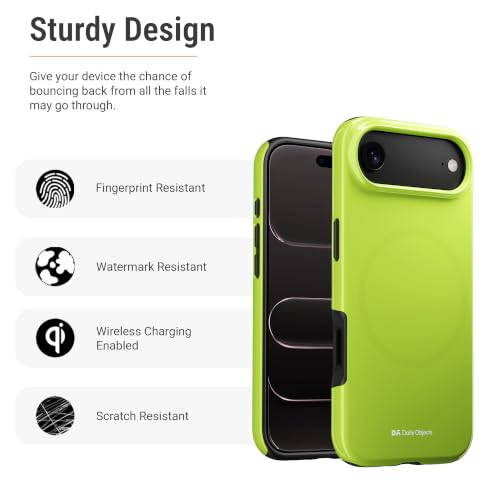 Image of DailyObjects Enamel Bumper MagSafe Case for iPhone Air Compatible with Mag-Safe Wireless Charging | Lime Hybrid Magnetic Back Cover