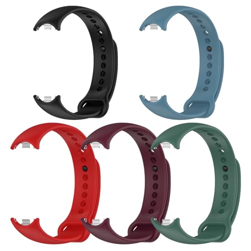 CHULN 5 Pieces Compatible with Xiaomi Mi Band 8, Adjustable Accessories for Silicone Sports Bands Replacement for Mi Band 8 Smartwatch - Image 2