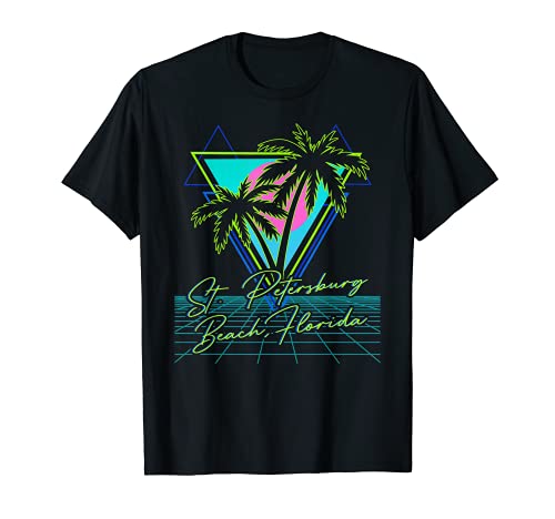 ST PETERSBURG BEACH FLORIDA Retro 80s Vaporwave Estética Camiseta