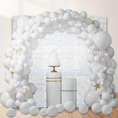 Set 12 paneles brillantes para fondo de pared blanco 3x4ft miniatura 3