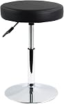FURWOO Round Step Stool PU Leather Height Adjustable Shop Stool Swivel Counter Stool Office Stool Chair SPA Salon Stool Pedicure Stool Tattoo Stool Small Black