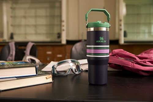 Image of Stanley IceFlow Flip Straw Tumbler with Handle 30 oz | Twist On Lid and Flip Up Straw | Leak Resistant Water Bottle | Insulated Stainless Steel |BPA-Free | Navy Mesh