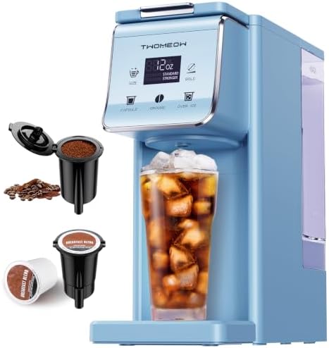 K Cup Coffee Maker With Bold Setting, Single Serve Hot & Iced Coffee Maker for K-Cup and Grounds, Deep Blue image 4