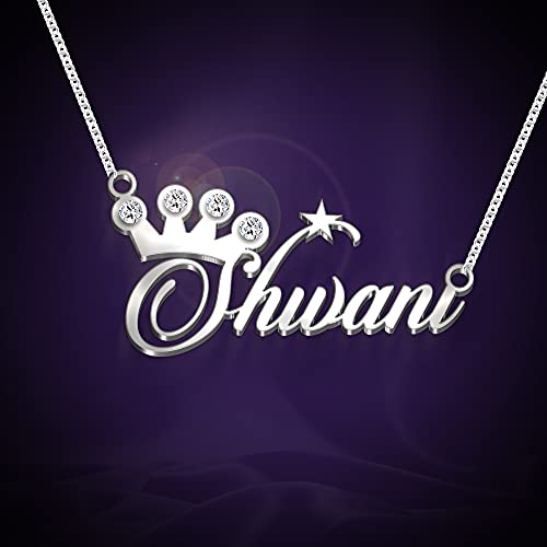 Image of Shivani Cursive Gold & Silver Name Pendant Necklace, Best Jewelry Gift for Girls.