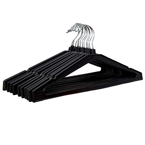 Image of LOGRO Standard Hangers for Clothes | Heavy Plastic Cloth Hanger Which Have Heavy Stainless Steel Hook Set of 12