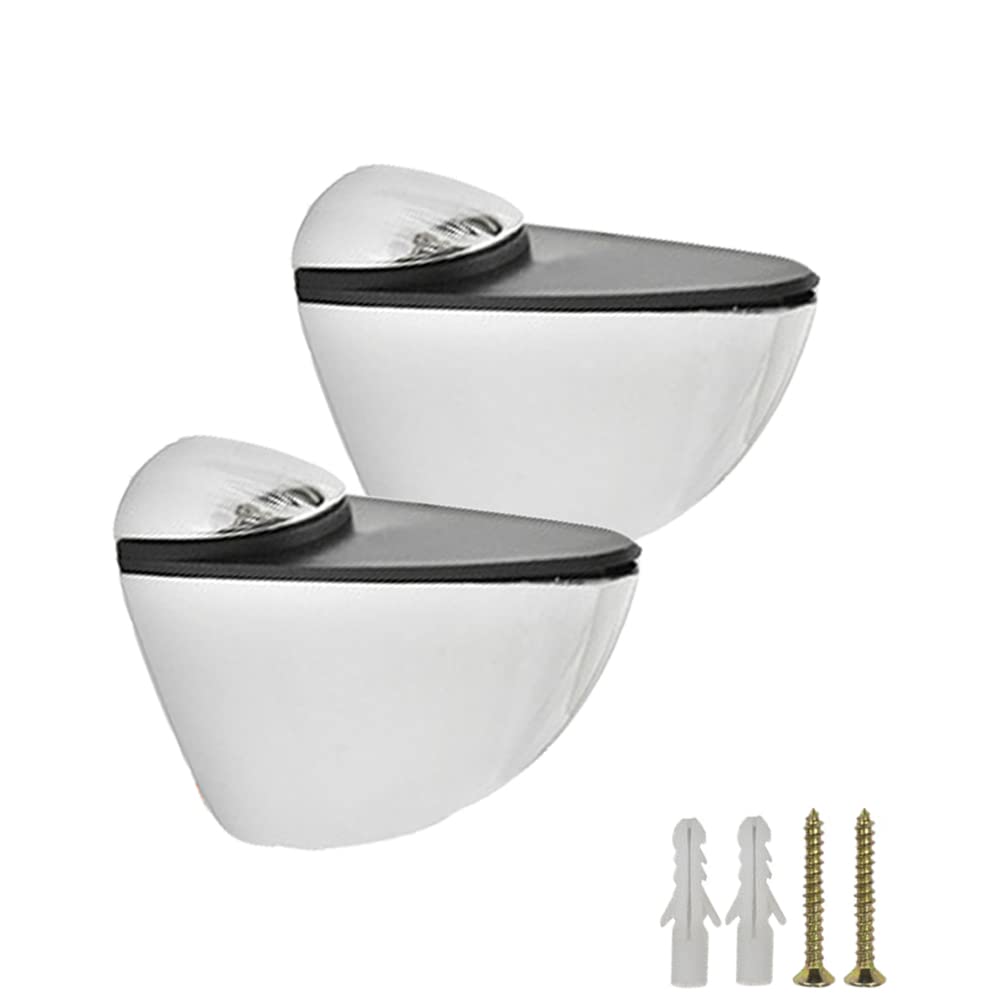 2 Pcs Adjustable Glass Shelf Bracket Support Holder Clips with Screws & Expansion Tubes for 3-33mm Thickness Wood/Glass Shelves Zinc Alloy Wall Mount Floating Shelf Support Clamps Bathroom Fixings, L