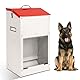 Svauoumu Futterautomat für Hunde, 25lb Kapazität, Mit Deckel Zum Schutz des Futters, Nagetiersicheres Design, Geeignet für den Außeneinsatz