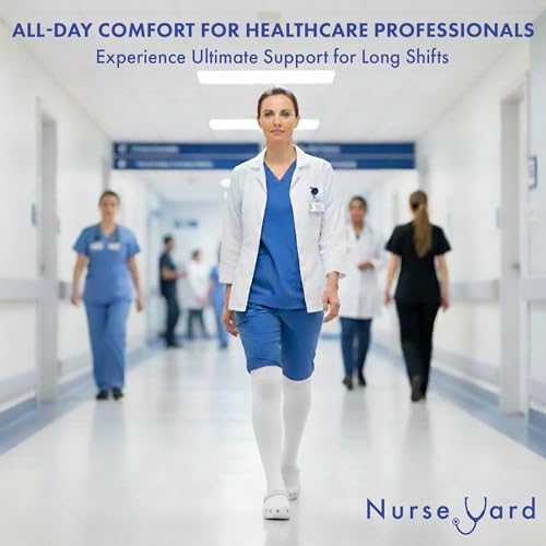 Image of Nurse Yard Compression Socks for Nurses - Women & Men - 20-30mmHg Graduated Compression, Zero-Toe Compression, For Medical Staff, Nursing, Athletic Support Such As Running, Cycling, Hiking - 1 Pair
