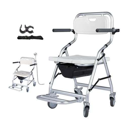 XSMYdpuk Silla de Ducha con Ruedas Silla