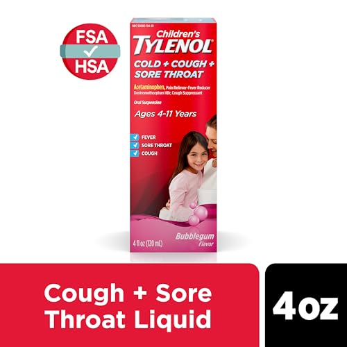Image of Children's Tylenol Cold, Cough & Sore Throat, Acetaminophen, 4 fl. oz