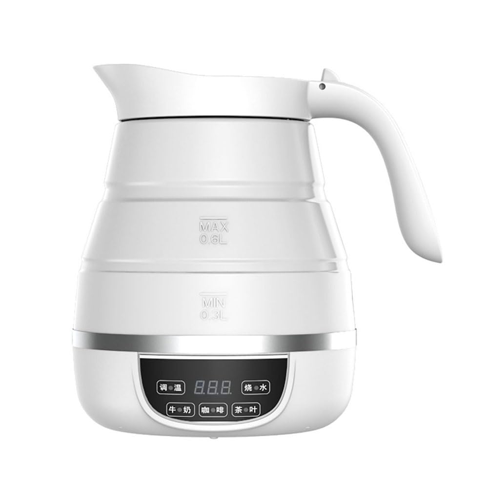 Bouilloire électrique pliable en silicone alimentaire et sa base LED premium