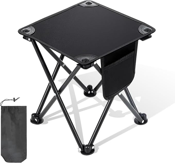 アウトドアチェア 折りたたみ椅子, 耐荷重200kg, 軽量コンパクト, 収納バッグ付き, ブラック