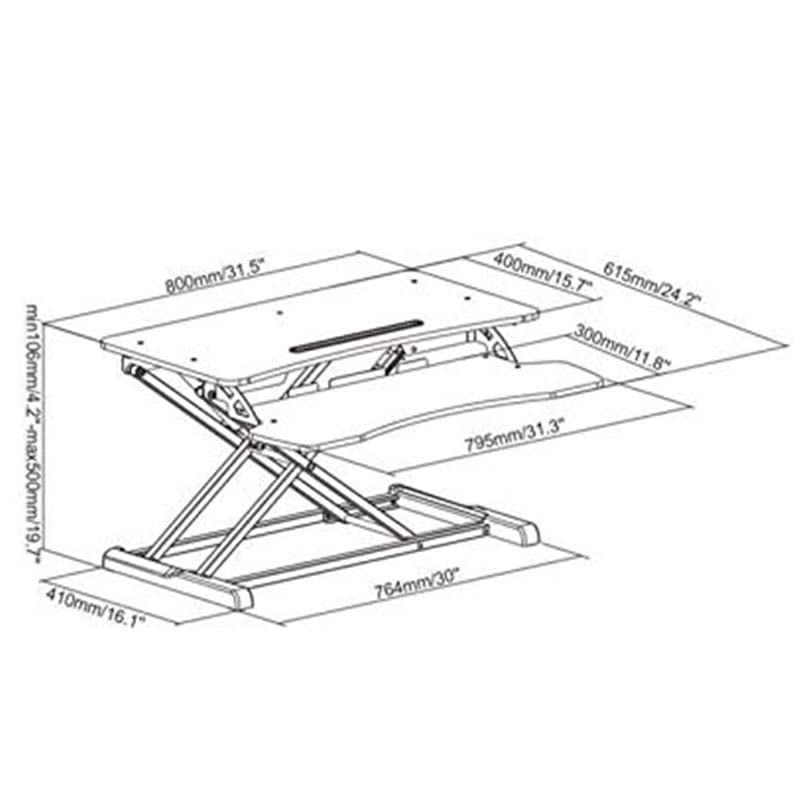Rife Instant Standing Desk Sit-Stand Desk Converter for Laptop, 1 or 2 Desktop, Stepless Any Height Lock Height Adjustable, Ergonomic, Gas Spring,... - Image 3