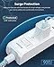 Surge Protector Power Strip - 10 FT Long Extension Cord with 5 Widely AC Outlets 3 USB Ports, Flat Plug with Overload Surge Protection for Home, Office, Dorm Essentials (2 Pack)