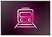 Magnete per frigorifero con illustrazione treno neon