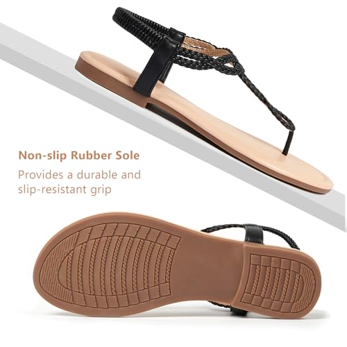 Image of zeetoo Women's Flat Sandals Summer T-StrapThong Bohemian Casual Comfortable Dressy Sandals for Women
