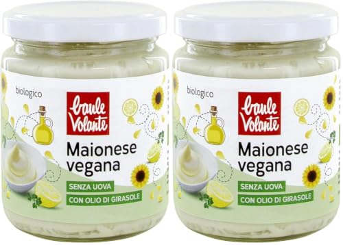 Baule volante Maionese vegana biologica senza uova - Cremosa e saporita con olio di semi di girasole, senape, limone ed erbe aromatiche - Alternativa vegetale - Perfetta per panini, insalate e ricette