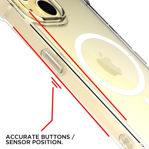 Image of Amazon Basics Back Cover for iPhone 15 Plus Mag-Safe Shockproof PC + TPU Protective Case Magnetic Support Bumper Case (Transparent Mag-Safe)