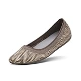 Allbirds Women’s Tree Breezer, Knit Ballet Flats, Slip-On Everyday Round Toe Shoes, Machine Washable Made with Natural Materials - Light Khaki (Rustic Brown Sole) - Knit - 5 Medium