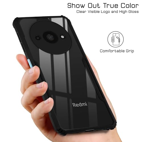 Image of Jkobi Back Cover Case for Poco C61 (Shockproof with Polycarbonate Clear Panel | Professional Black)