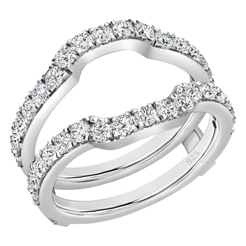 Dazzlingrock Collection 1.00 Cttw Round Cubic Zirconia Wedding Enhancer Ring for Women in 925 Sterling Silver Size 8 Cover
