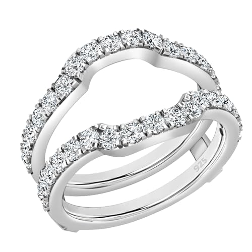 Dazzlingrock Collection 1.00 Cttw Round Cubic Zirconia Wedding Enhancer Ring for Women in 925 Sterling Silver