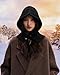 Peicees Knitted Balaclava Drawstring Hooded Scarf Hat Womens Beanie Skull Cap Winter Neck Gaiters Fashion