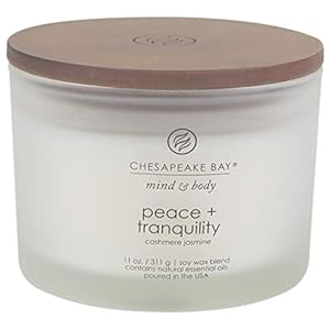 Chesapeake Bay Candle Scented Candle Peace + Tranquility (cashmere jasmine) 3-Wick Coffee Table Jar