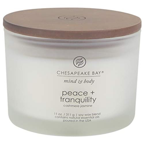Chesapeake Bay Candle Scented Candle Peace + Tranquility (cashmere jasmine) 3-Wick Coffee Table Jar