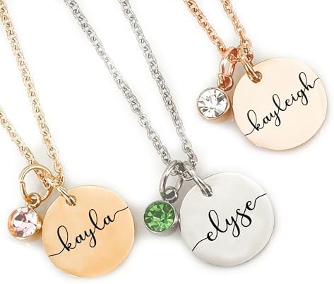 Personalized Birthstone Necklace | Custom Name Necklace | Girlfriend Gift | Friend Necklace for Women | Kinsley Birthstone Necklace Custom KINSLEY-BS-DISC