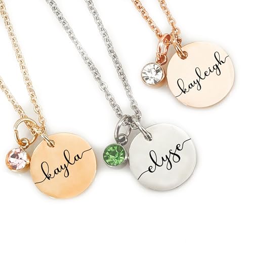 Personalized Birthstone Necklace | Custom Name Necklace | Girlfriend Gift | Friend Necklace for...
