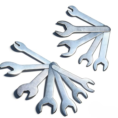 Image of 12 Pcs Open End Wrench Set, Metric U-Shaped Single Open Ended Spanner, Super Thin Small Flat Head Galvanizing Wrench, Thin Spanner Set, Mini Ratchet Spanner, Small Combination Wrenches, for Repair