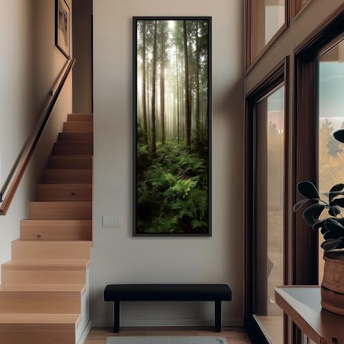 Tableau forêt vertical pour habiller un mur étroit sans encombrer