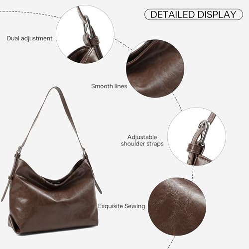 Bolso Hobo de Cuero Pequeño para Mujer miniatura 4