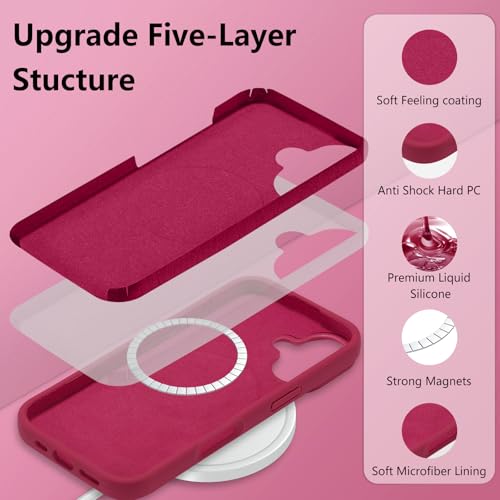 Coque silicone Magsafe iPhone 17 rouge fine antichoc - 3