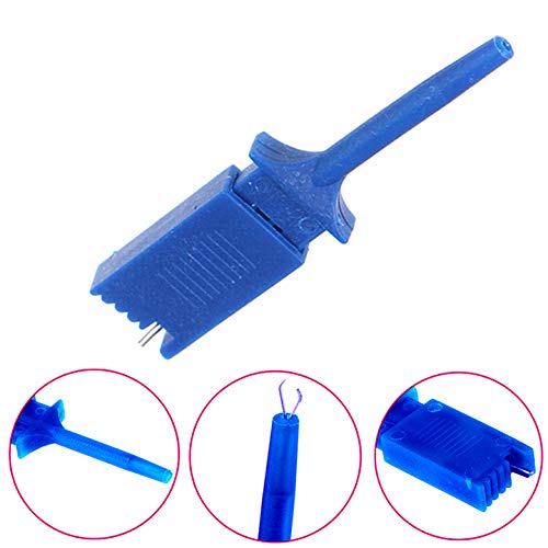 Miniatura 5 de DAOKI 30 piezas clip de gancho de prueba mini 6 colores para SMD IC experimento electrónico PCB con cable Dupont hembra a hembra, macho a hembra 30